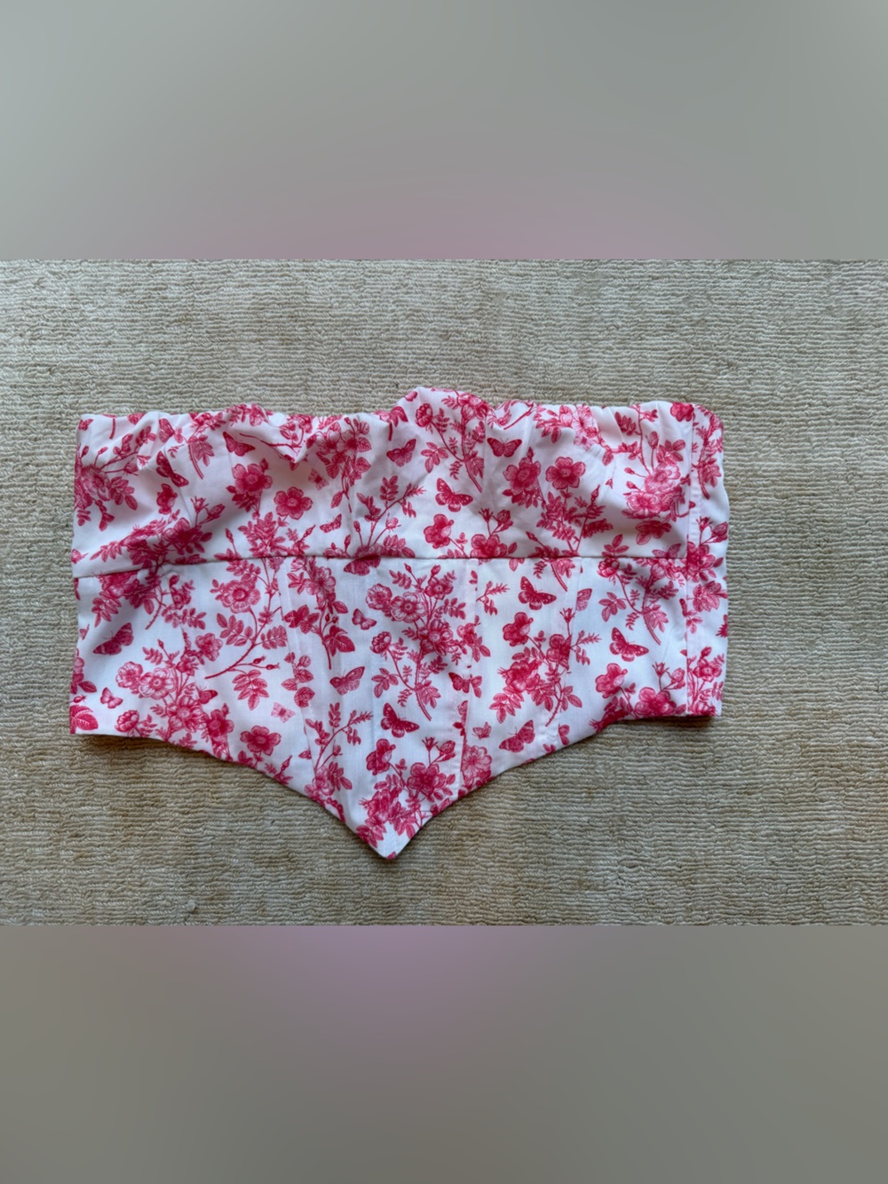 Princess Polly White Top with Pink Floral Print